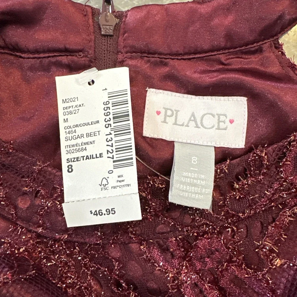 Children's Place Kids Size 8 sleeveless dress Sugar beet NEW WITH TAGS